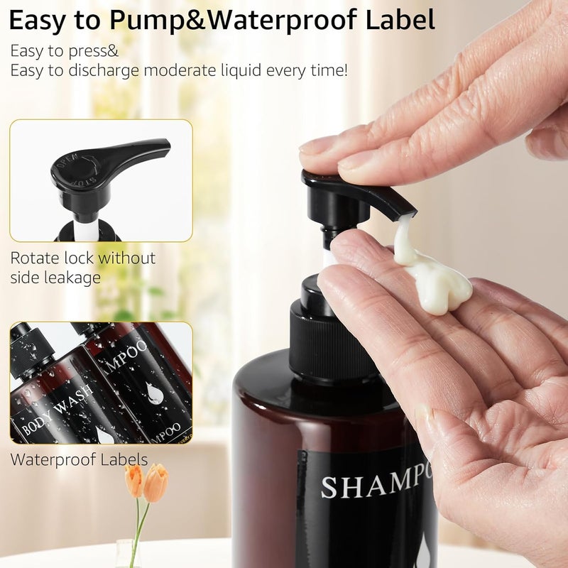 pollock Shampoo and Conditioner Dispenser Shower Soap Dispenser No Drill 3 Chamber, Shampoo Dispenser for Wall Mounted with Waterproof Labels, Wall Mounted Shower Soap Dispenser for Bathroom - Image 3